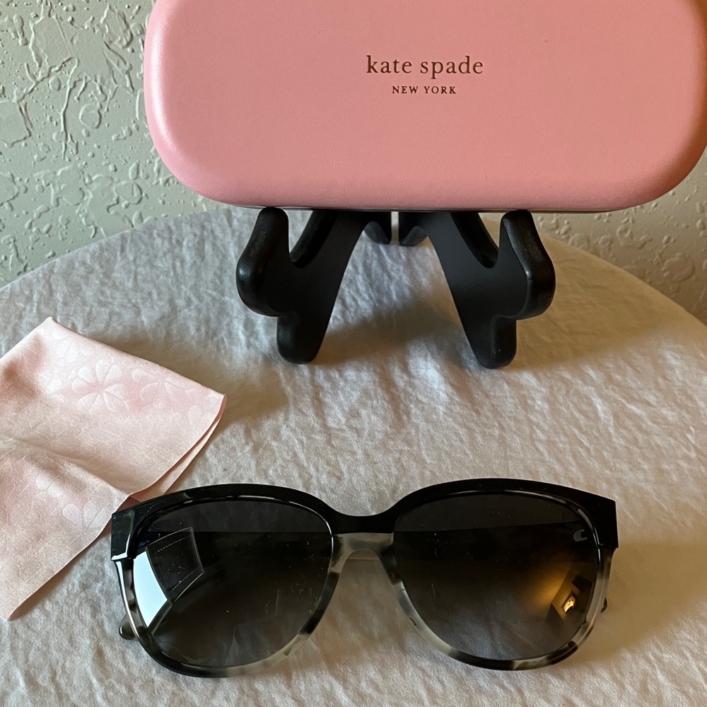 Kate Spade: Black & White Brigit Sunglasses- Black Gradient - Picture 11 of 16